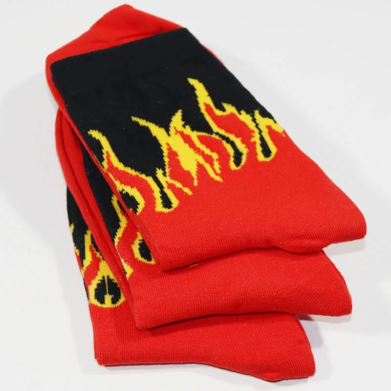 3 шт./лот мужские и женские носки в стиле хип хоп огнеупорные с красным пламенем