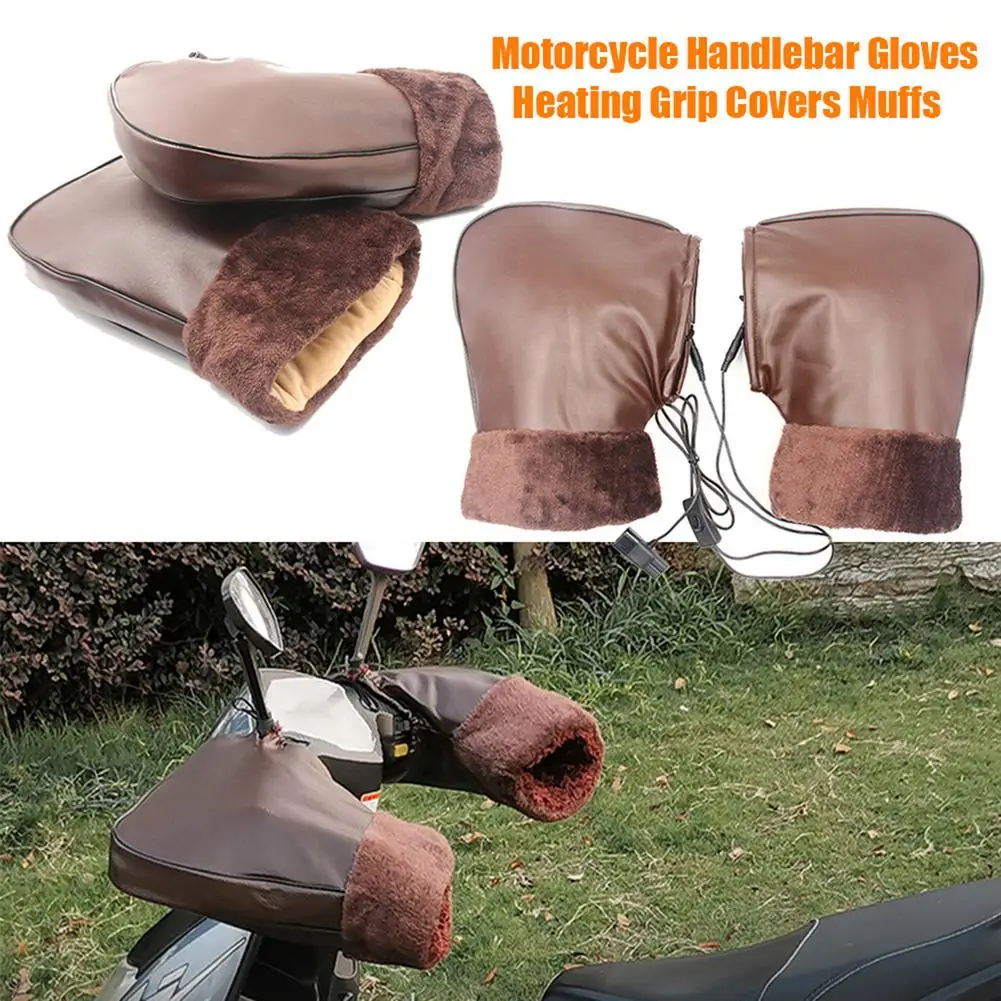 

12V Intelligent Temperature Control Motorcycle Handlebar Gloves Speed Heating Polyester Electric Hand Grip Covers Muffs Warmer