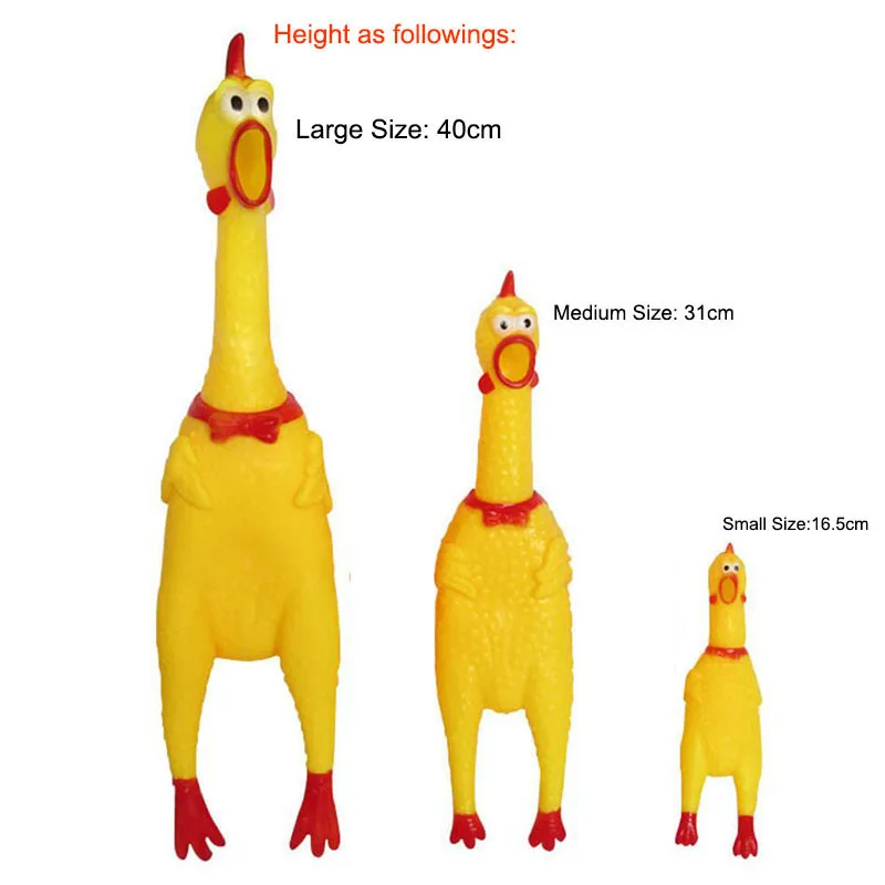 

40cm 31cm Scream Chicken Dog Toy Scream Chicken Pets Dog Toys Squeeze Squeaky Sound Funny Toy Safety Rubber Dogs Molar Chew Toys