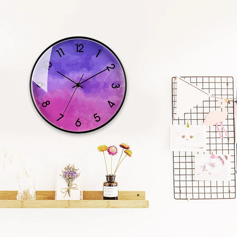 

Nordic wall clock living room modern minimalist home wall-mounted clock watch bedroom personality stylish quartz clock 12 inch