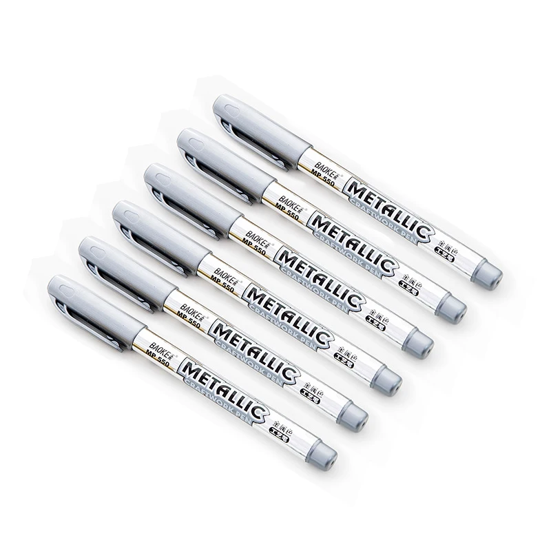 

6pcs/set Metallic Craft Highlighter Greeting Card Album Marker Sign Marker School Color Drawing Marker Creative Stationery