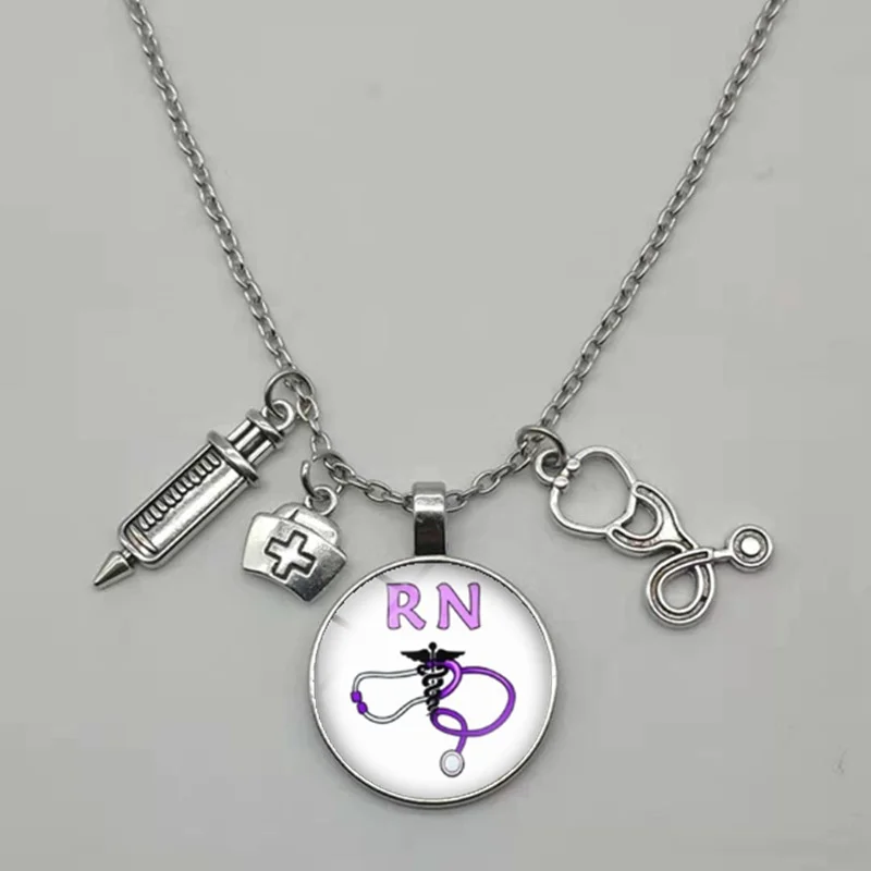 Ожерелье со стетоскопом модное индивидуальное ожерелье стеклянным круглым