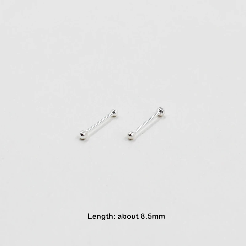 Серьги гвоздики круглые из серебра 925 пробы 2 мм|screw rail|screw capacitornail polish bottle holder |