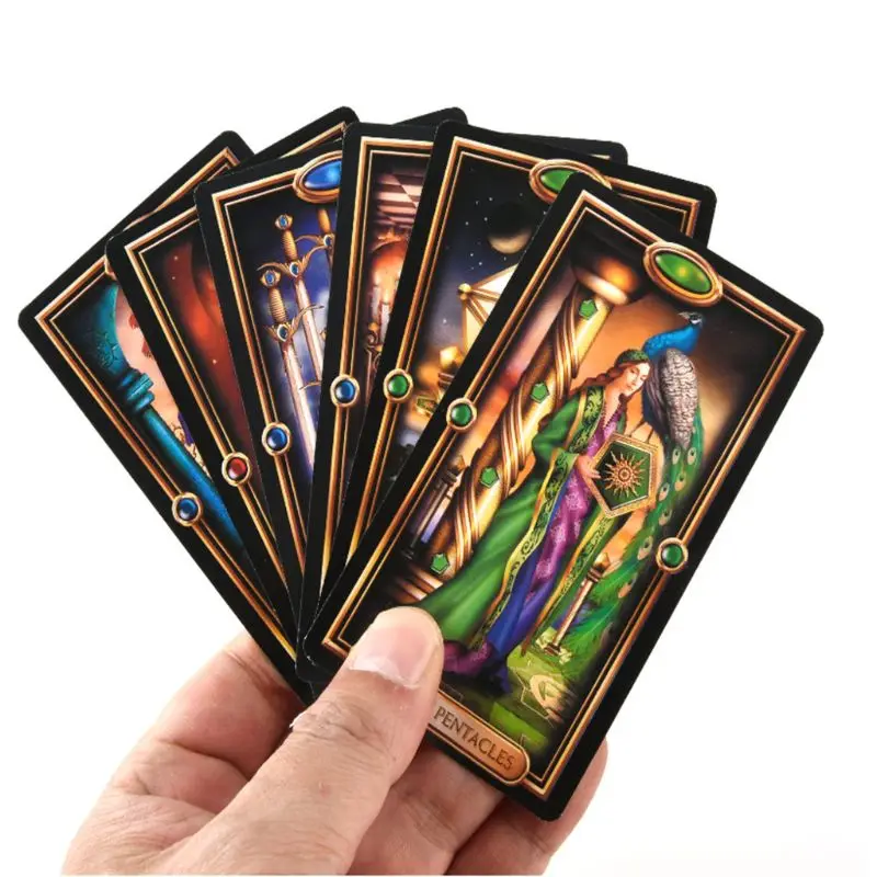 

H053 The Gilded Tarot 78 Cards Deck and Electronic Guidebook Board Game Oracle Card