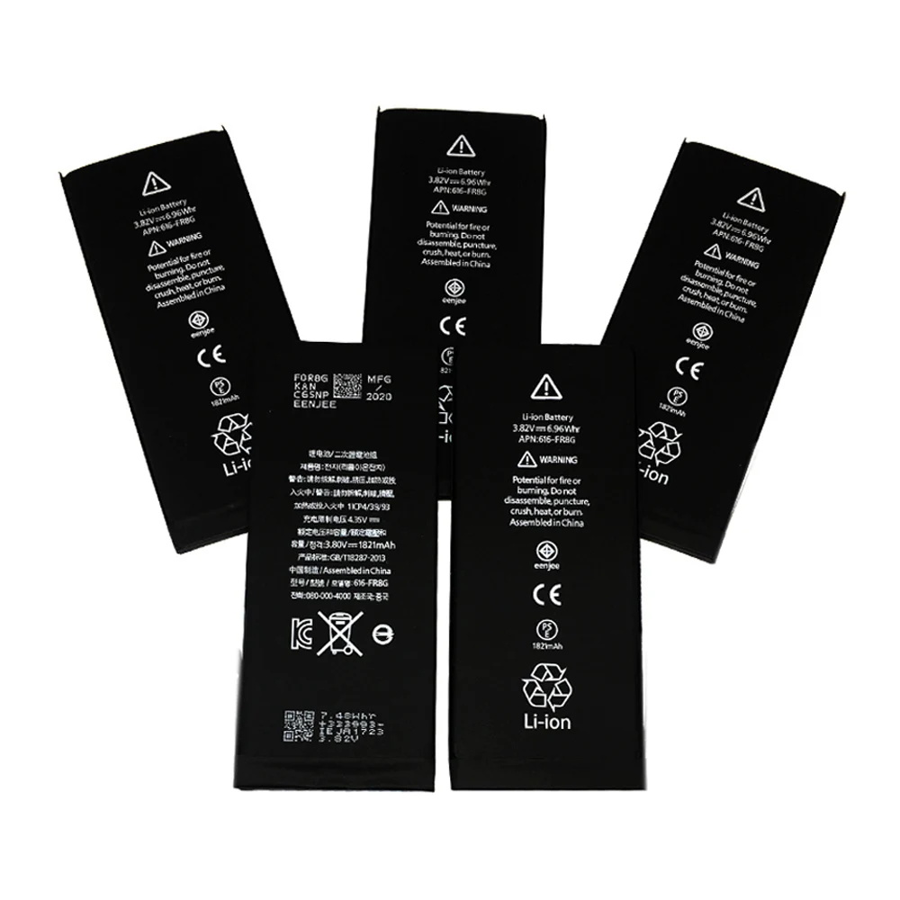 

EENJEE 5Pcs Original Quality Batteries For Apple IPhone 5G 5S SE 6G 6Plus 6SPlus 7G 7Plus 8G 8Plus X XS XR 11 11PRO Max 12 SE2