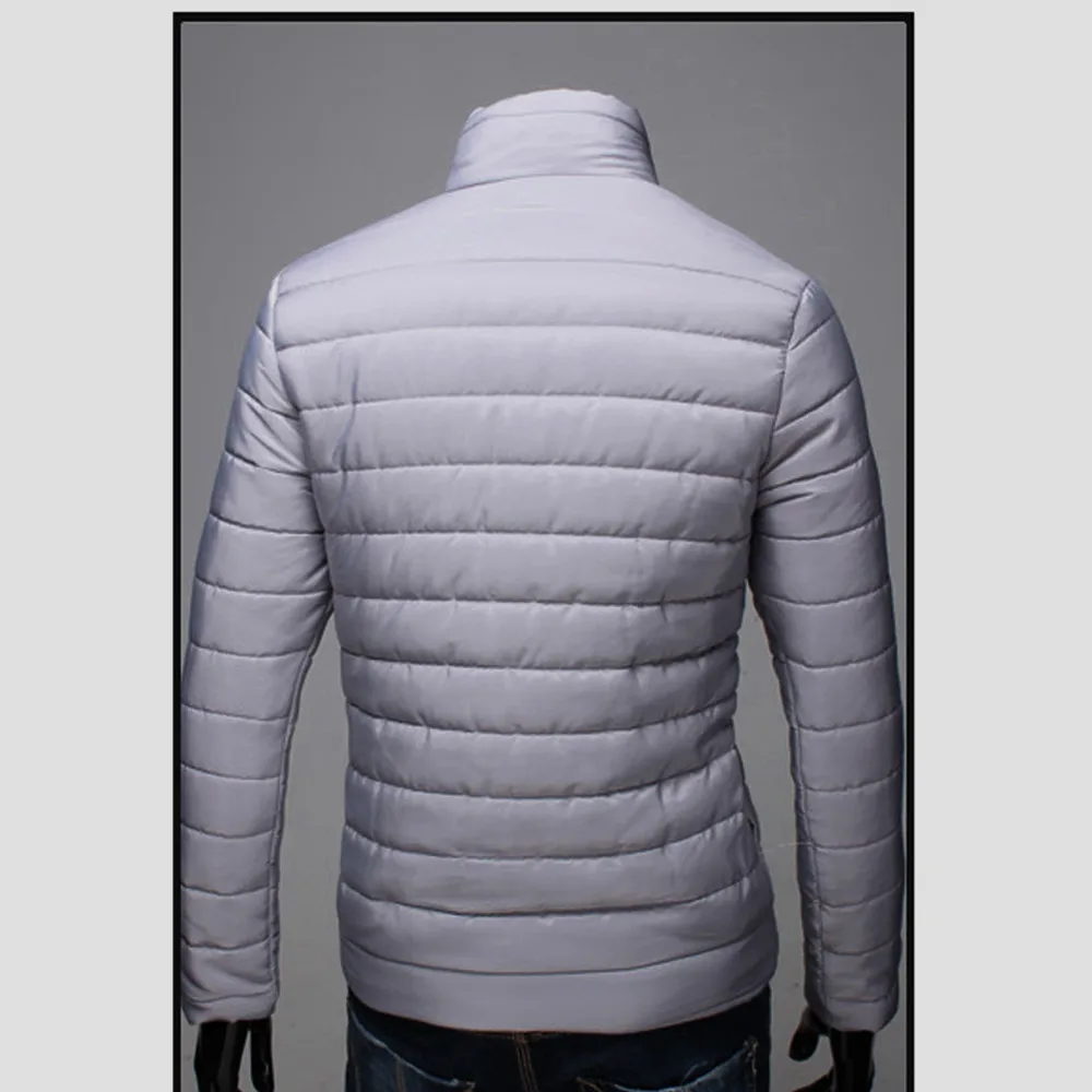 

Jacket Men Boys Winter Warm Stand Collar Solid Slim Winter Zip Coat Jacket Durable Fashion Sports Outwear