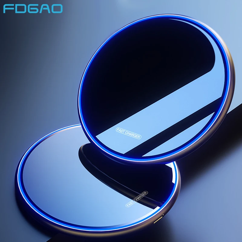 FDGAO 15 Вт Qi Беспроводное зарядное устройство для iPhone 11 XS X XR 8 Airpods Pro Индукционная