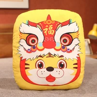 cartoon tiger pendant cute lion animal printed yellow plush seat cushion throw pillow 40cm decorative cushion sofa kids room