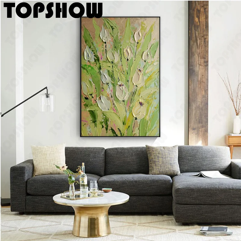 

Нож для цветов масляная большая оригинальная ручная роспись Абстрактная масляная живопись ручной работы масляная живопись настенное иску...