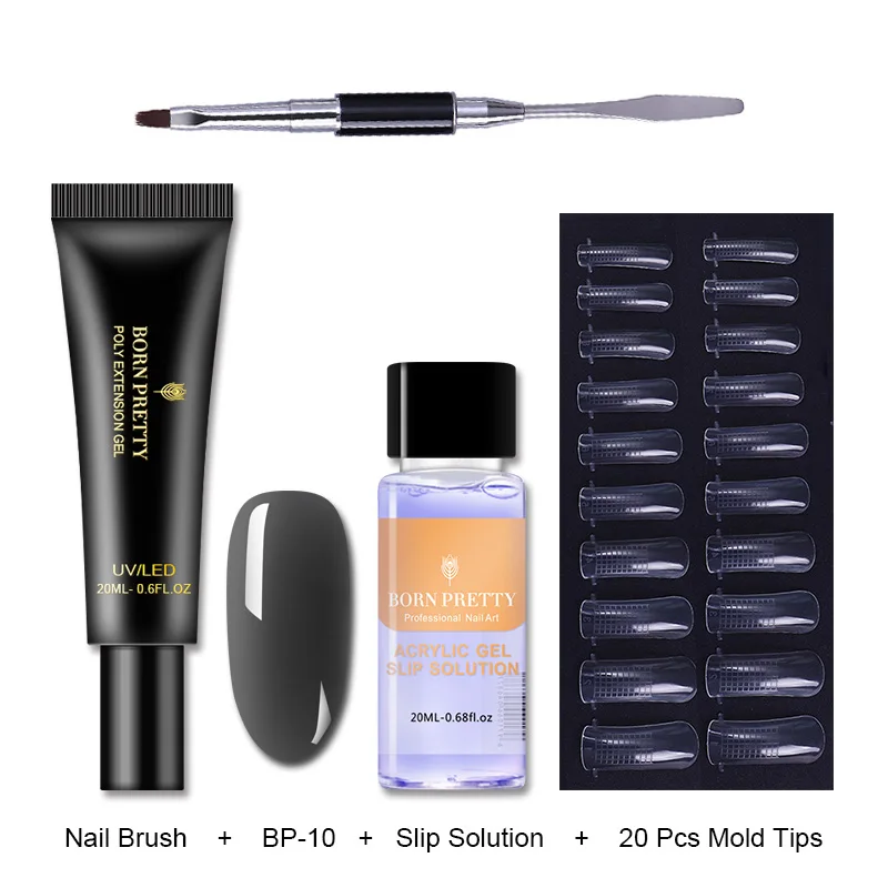 Set 10 BORN PRETTY розовый Обнаженная ногтей быстрое строительство поли гель 20 мл желе Builder палец УФ-гель продолжительного действия лак - Цвет: Set 10