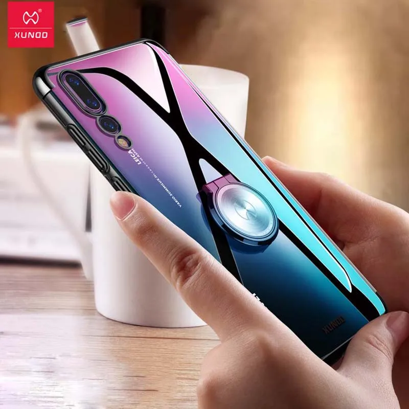 Чехол Xundd для Huawei P20 Pro с кольцом роскошная прозрачная задняя крышка из