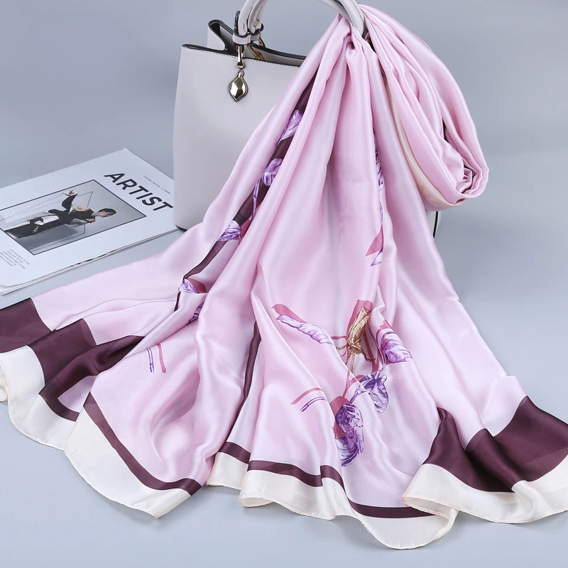 Шелковый шарф для женщин осень-зима модные шарфы в западном стиле среднего