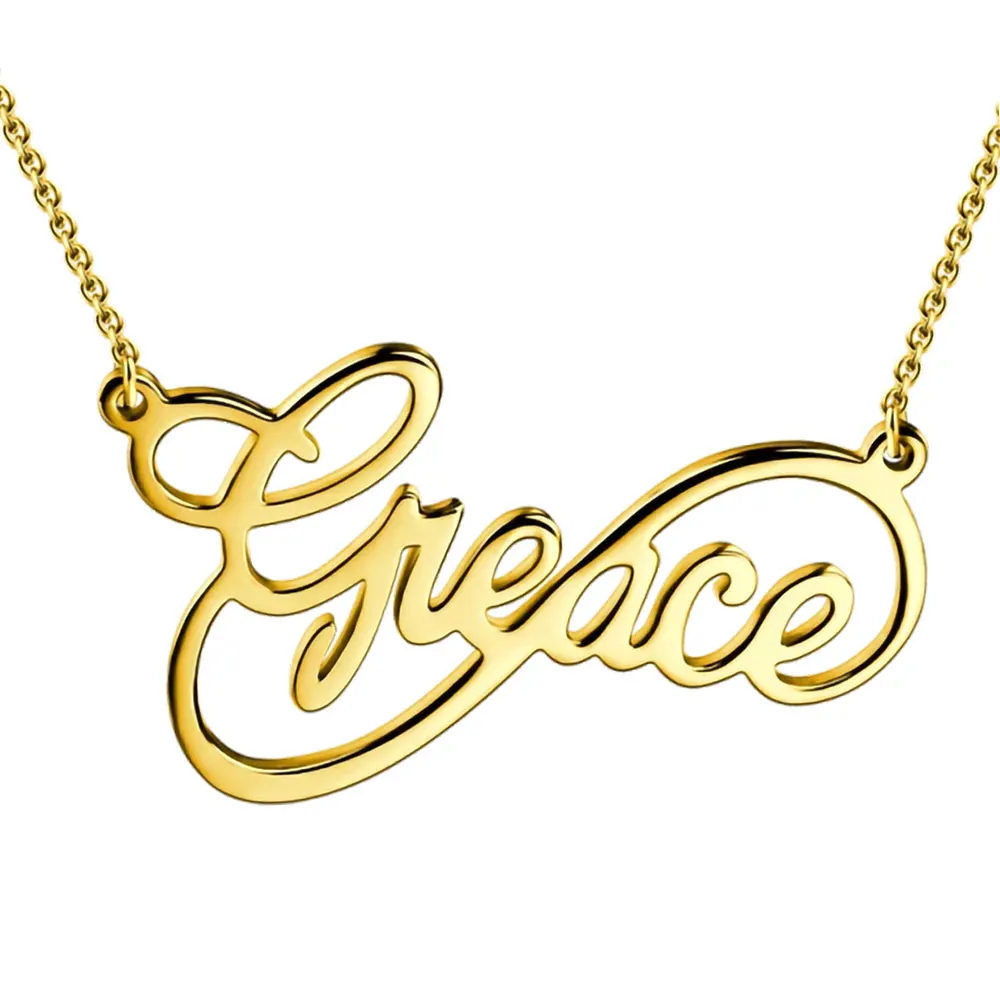 Персонализированное ожерелье бесконечности на заказ любое имя кулон для женщин