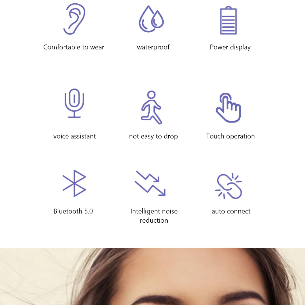 CBAOOO TWS Bluetooth спортивные музыкальные беспроводные наушники Bluetooth 5,0 наушники с микрофоном и зарядным устройством
