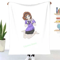cute anime girl mask and t shirt throw blanket 3d printed sofa bedroom decorative blanket children adult christmas gift
