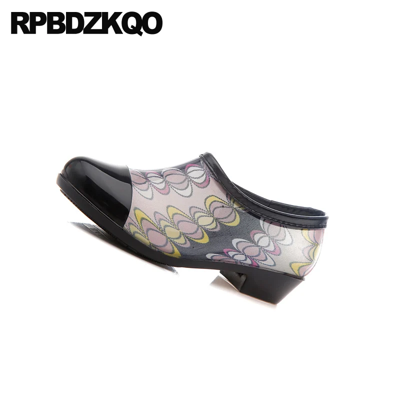 Недорогие женские ботильоны из ПВХ без шнуровки коллекция 2021 года массивная