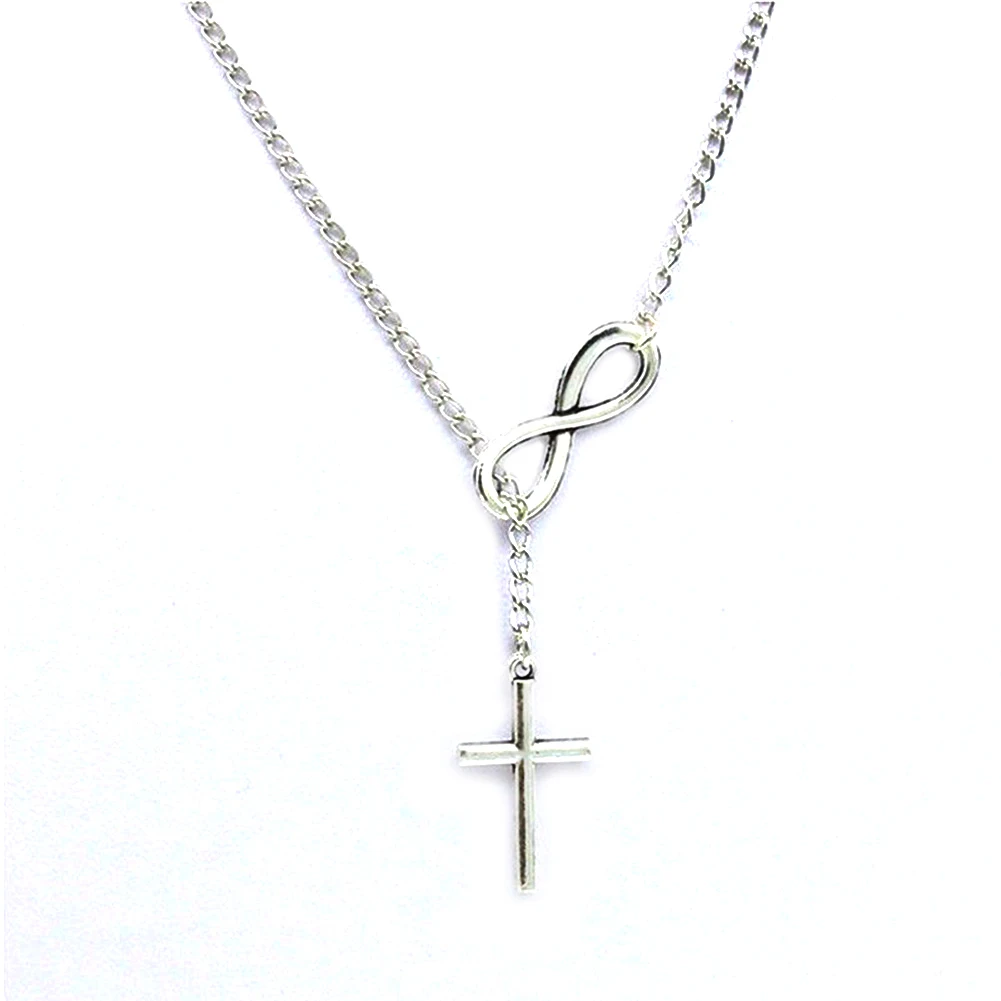 

Stainless Steel Infinity Charm Cross Pendant Womens Jewelry Necklace Gift