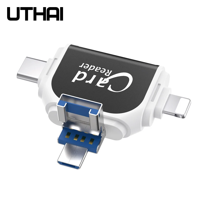 Утхай C80 быстрозаряжаемый Micro SD/TF OTG кард-ридер Multi чтения карт памяти мини-адаптер для iPhone 6/7/8 11 XR Plus iPod iPad OTG Картридеры
