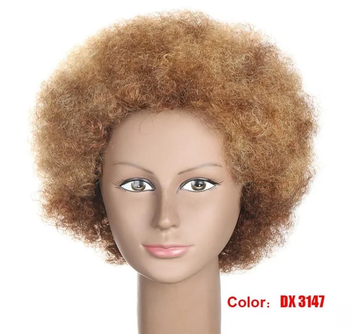 DX3147 Lekker человеческие волосы парики бразильские Remy человеческие волосы афро кудрявые волосы стиль парики машинного изготовления короткие парики для женщин - Цвет волос: DX3147