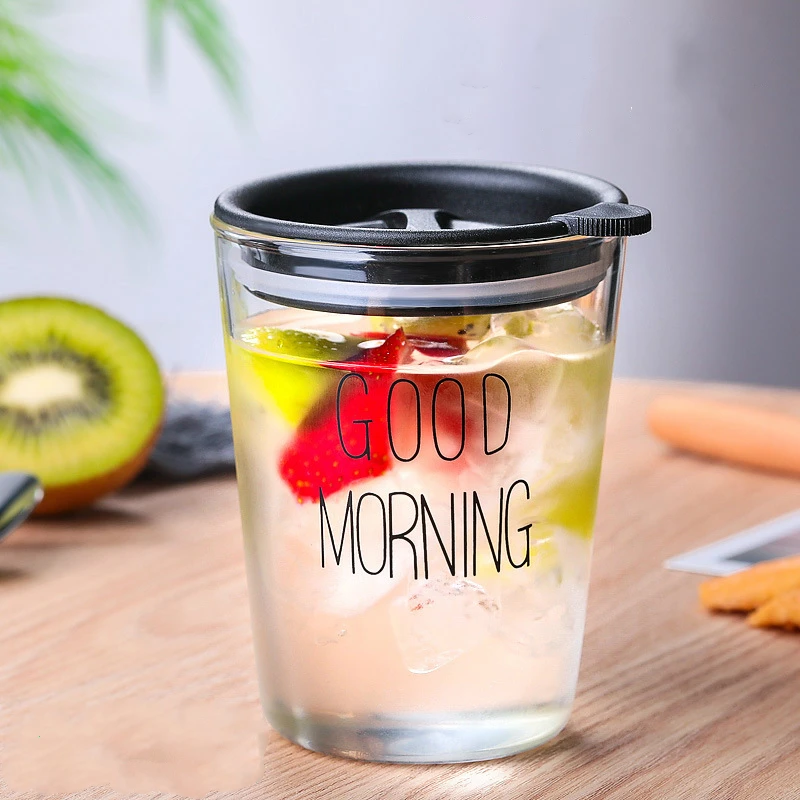 2 шт. чашка для завтрака в японском стиле простая стеклянная молока прозрачная