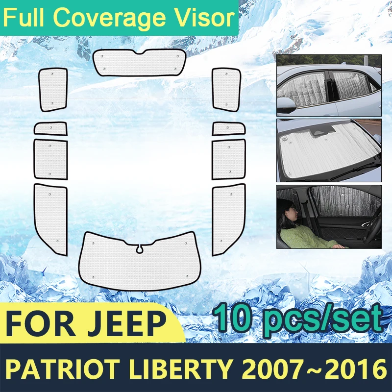 

Full Cover Sunshades For Jeep Patriot Liberty 2007~2016 Car Windshields Accessories Visor Side Sun Protection Windows 2015 2014
