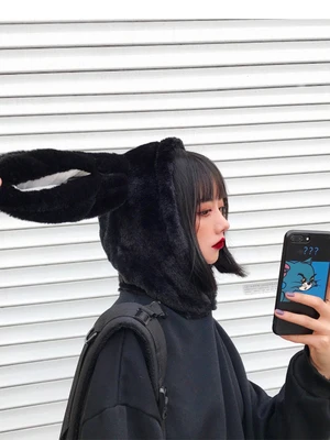 Ruibbit/Новое поступление Сезон осень зима Милый топ с капюшоном и заячьими ушками