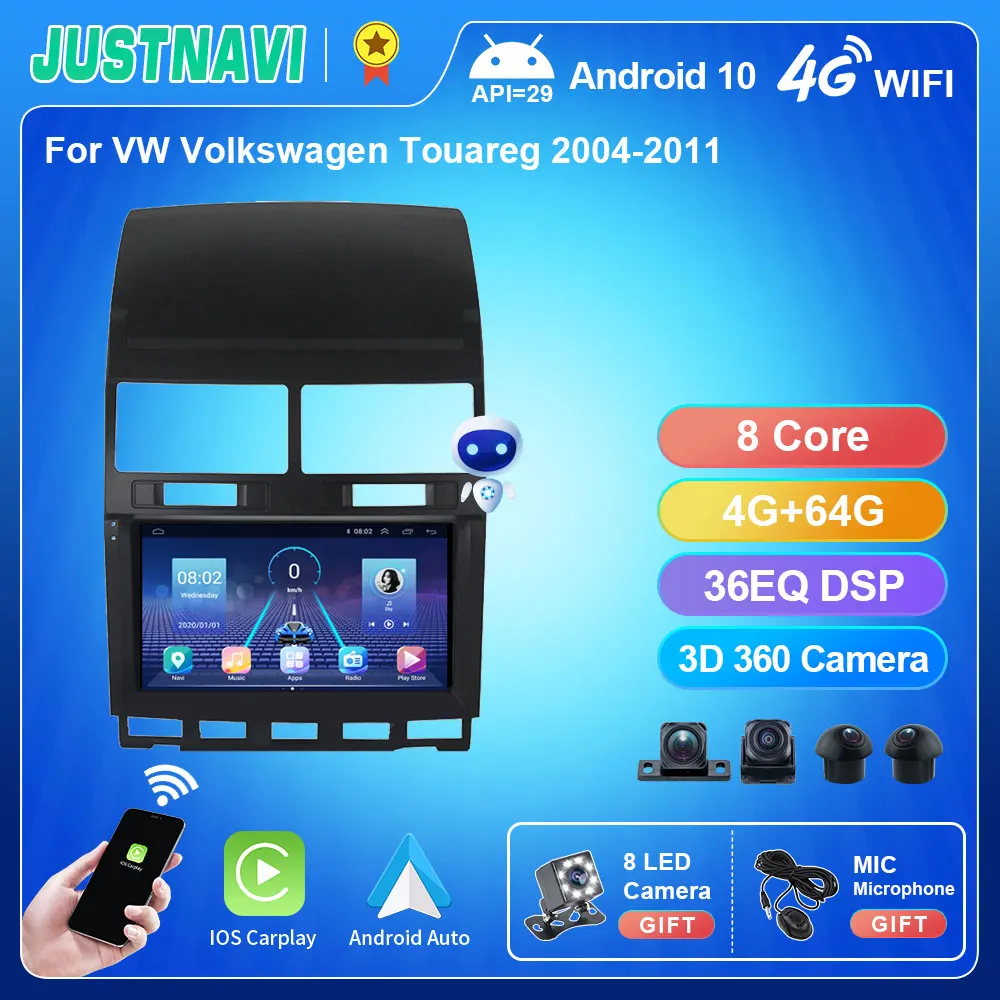 Автомобильный мультимедийный плеер JUSTNAVI 2 din DSP Android 10 0 Автомагнитола для VW Volkswagen