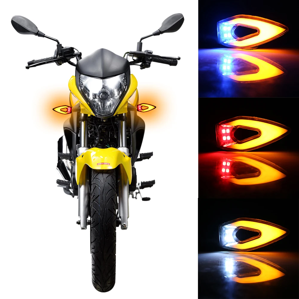 

Universal A Pair Motorcycle Led Turn Signals Light ABS Soft Rubber Tail Lights Super Bright Indicator Lamp Motorbike Accessories