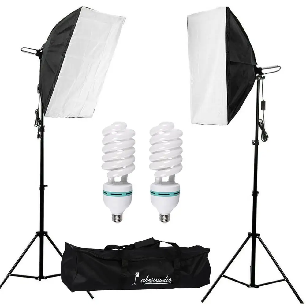 softbox kit Фотостудия софтбокс белый черный зеленый экран лампа для фоновой подсветки стенд зонтичное освещение комплект - Цвет: softbox kit