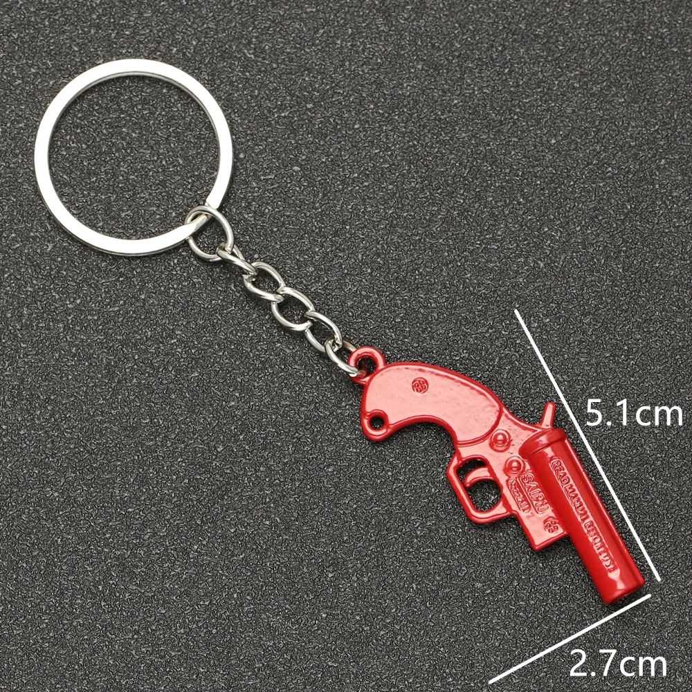 Flare Gun Брелоки для сковороды, сковорода, сковорода, курица, ужин, мишень, брелок, брелок, кольцо, оружие в Военном Стиле, игра, ювелирные изделия - Цвет: Flare Gun