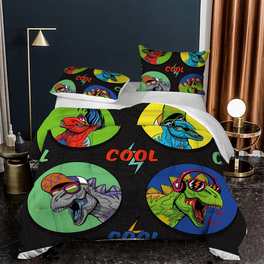 

3D Print Duvet Down Cotton Comforter Set Cartoon Dinosaurs Series Summer Quilt Queen Size Quilting Blanket Bedding Pillowcases