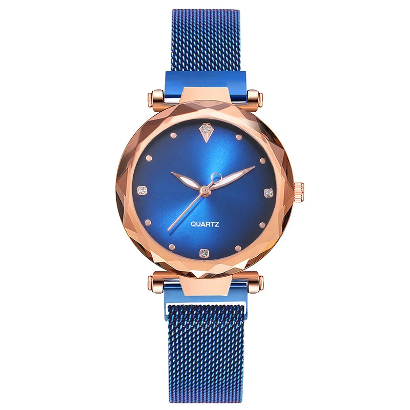 Роскошное розовое золото Frauen Uhren Mode Диамант дамен звездное небо магнит Uhr Wasserdichte Weibliche Armbanduhr мех Geschenk Uhr