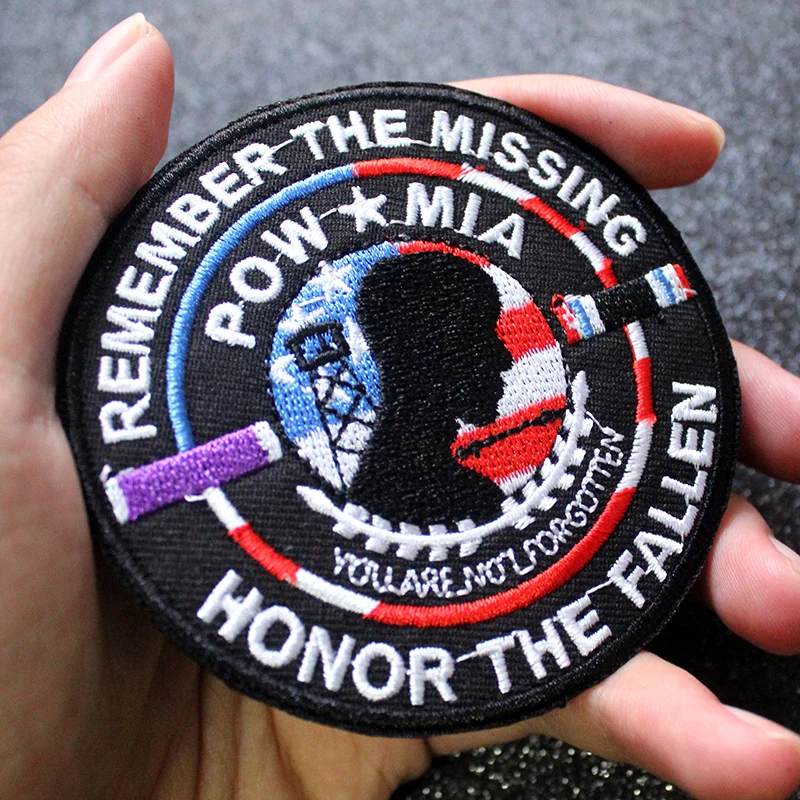 Нашивки с вышивкой сделай сам США Pow Mia термоклейкие нашивки для одежды
