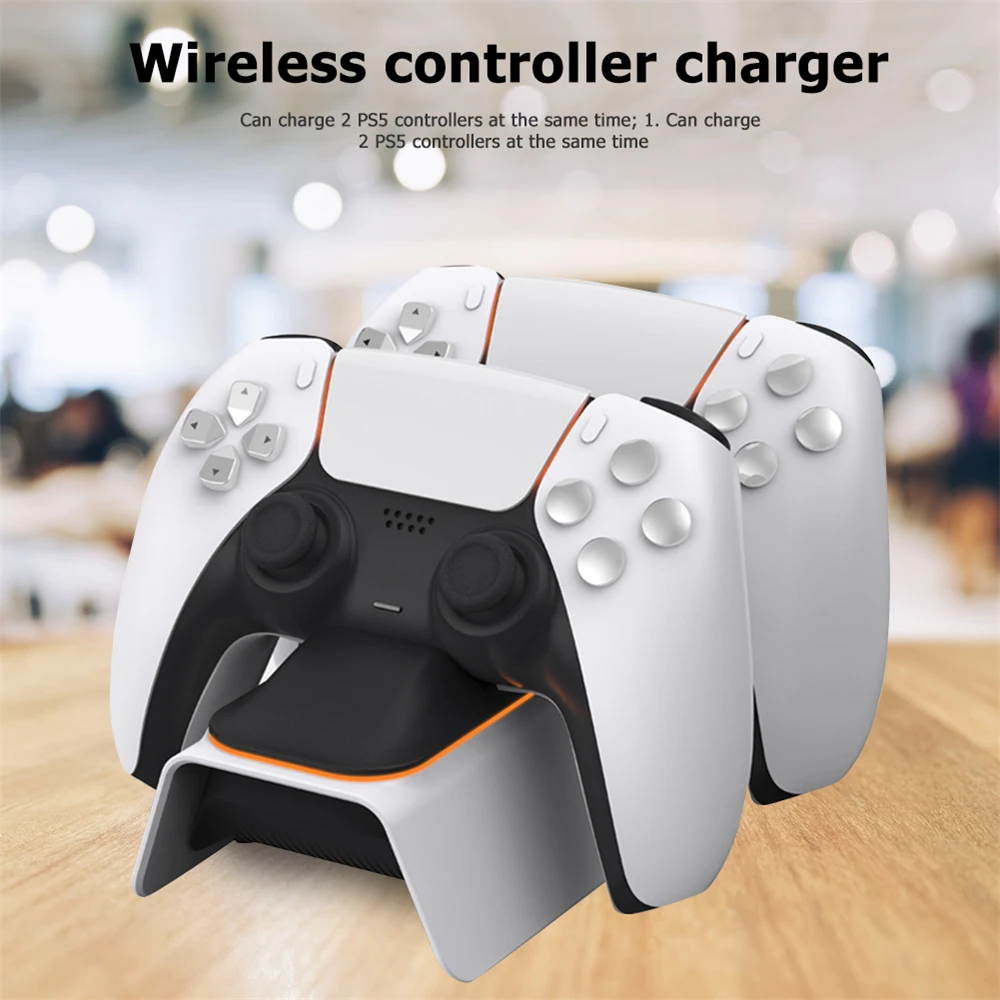 

For PS5 Game Controller Dual Charger Station Wireless Gamepad Joystick Power Dock Cradle Charging Holder for Sony Playstation 5
