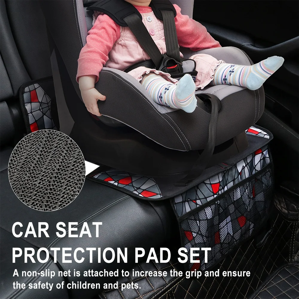 Comprare Set Di Protezioni Per Seggiolino Auto 2 Pezzi Set Di Protezioni Per Seggiolino Auto Per Sedile Posteriore Per Auto Sotto Tappetino Protezione Per Sedile Multi-tasca