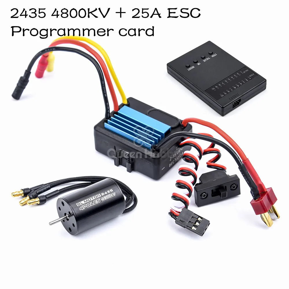 Motor sin escobillas 2435 3300KV 4500KV 4800KV / 2430 5800KV 7200KV + 25A ESC w/tarjeta de programaci&oacute;n para coche RC 1/18 y 1/16-2