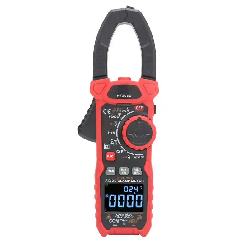 Цифровой измеритель зажимов HT208D 6000 отсчетов тестер напряжения постоянного и