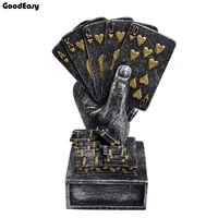 casino metal poker card tournament winner finger trophy cup poker trophy poker game souvenirs winner award prize home decoration