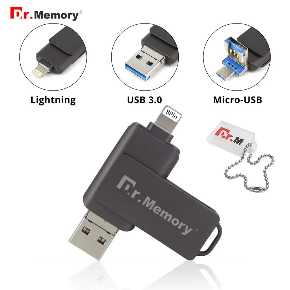 OTG USB флеш накопитель 64 Гб 3 0 для iPhone/iPad/IOS/Android/ПК ГБ 32 16 8 металлическая Флешка