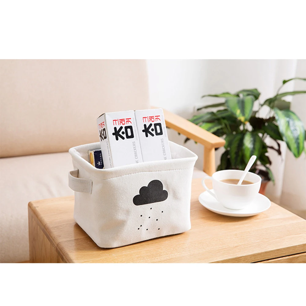 1 шт. мультяшная маленькая свежая тканевая домашняя корзина для хранения игрушек