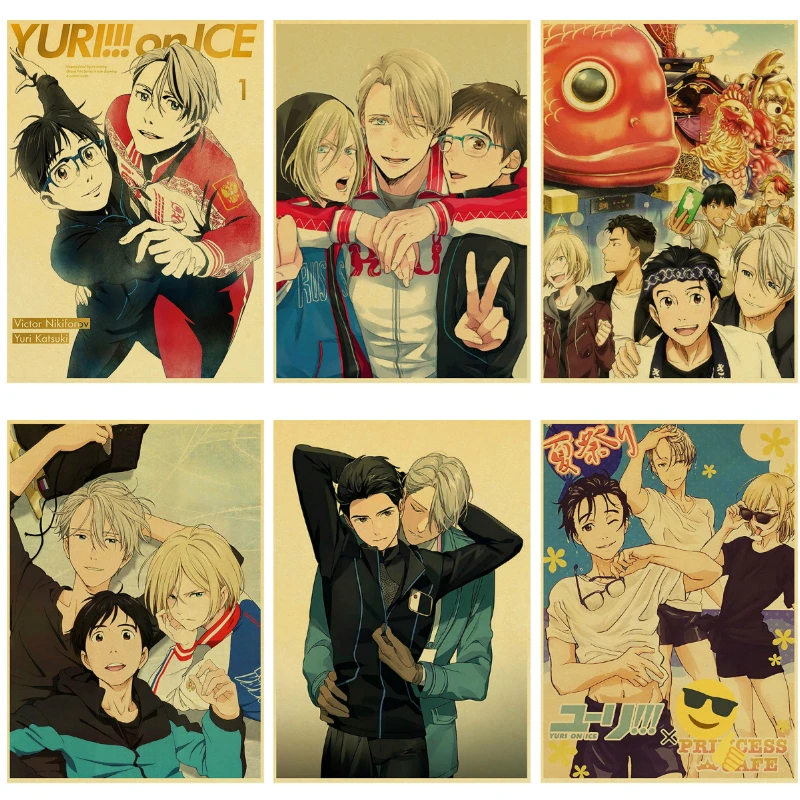 

Yuri on Ice, Классическая японская анимация, холст, живопись, постеры, печать, декор комнаты, настенные картины для украшения дома, без рамки