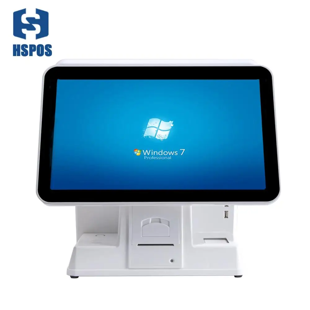 15 дюймовый светодиодный сенсорный экран POS кассовый аппарат встроенный 58 мм