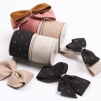 winter woven ribbons with diamond beads single sided diy craft gift packaging sewing headwear bow trim cloth material wedding