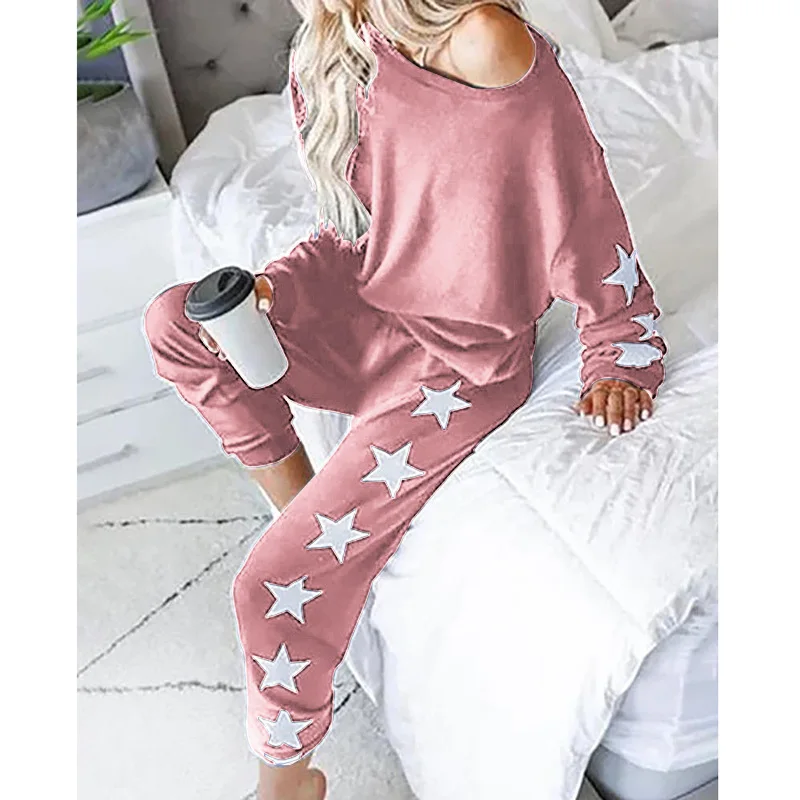Lybofly Sportswear outfit casual suits women jumpsuits plus size loose long sleeve pink over elastic waist | Женская одежда