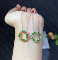 new natural diopside pendant 925 silver womens jewelry simple and generous design a gift for girlfriends and girlfriends