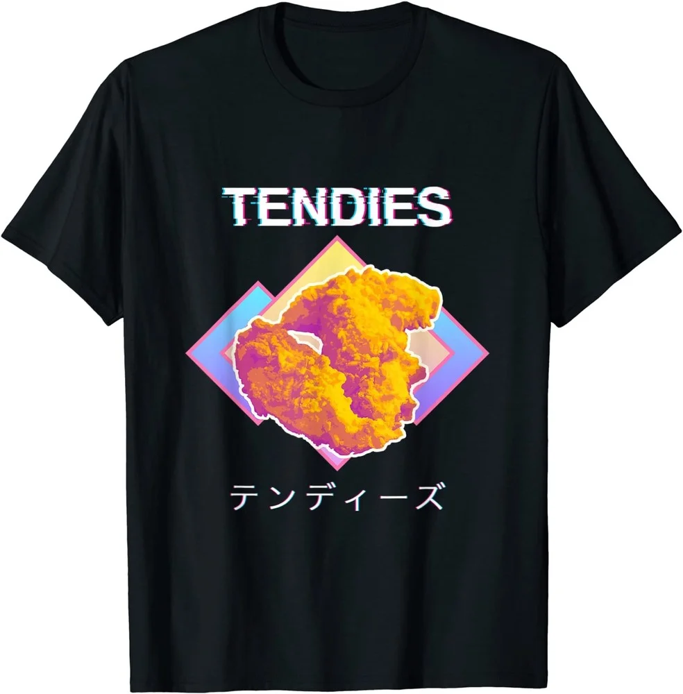 

2021 T Shirt Men Kawaii Summer Tops Cartoon T-shirt Karate Graphic Tees Vaporwave Tendies Chicken Tenders Japanese Kanji T-Shirt