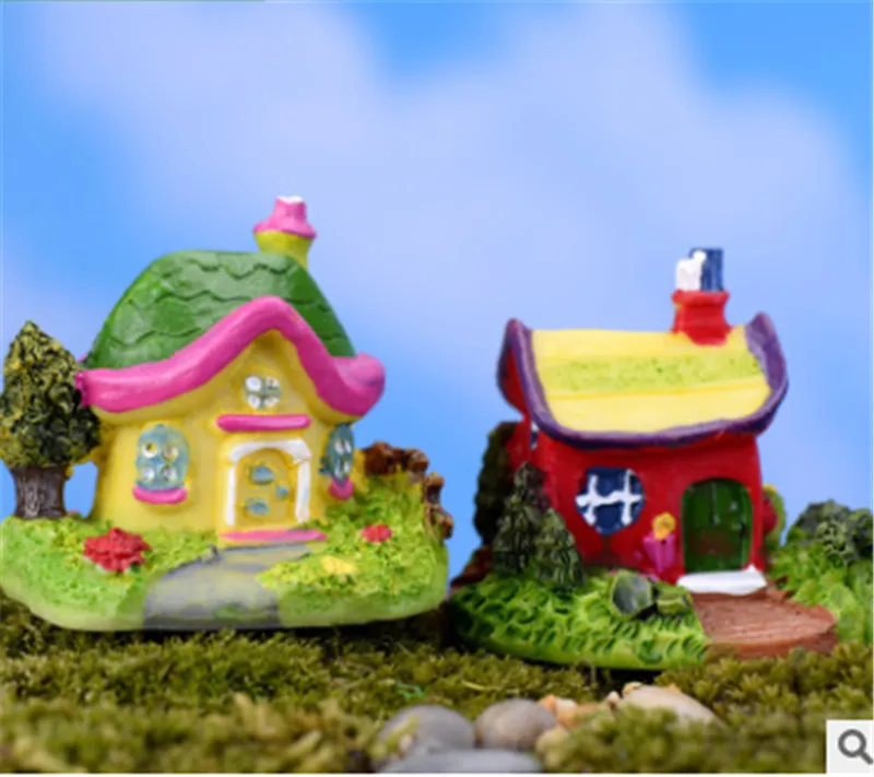 Мультяшный дом вилла мини-здания сказочные миниатюры сад гном мох Декор
