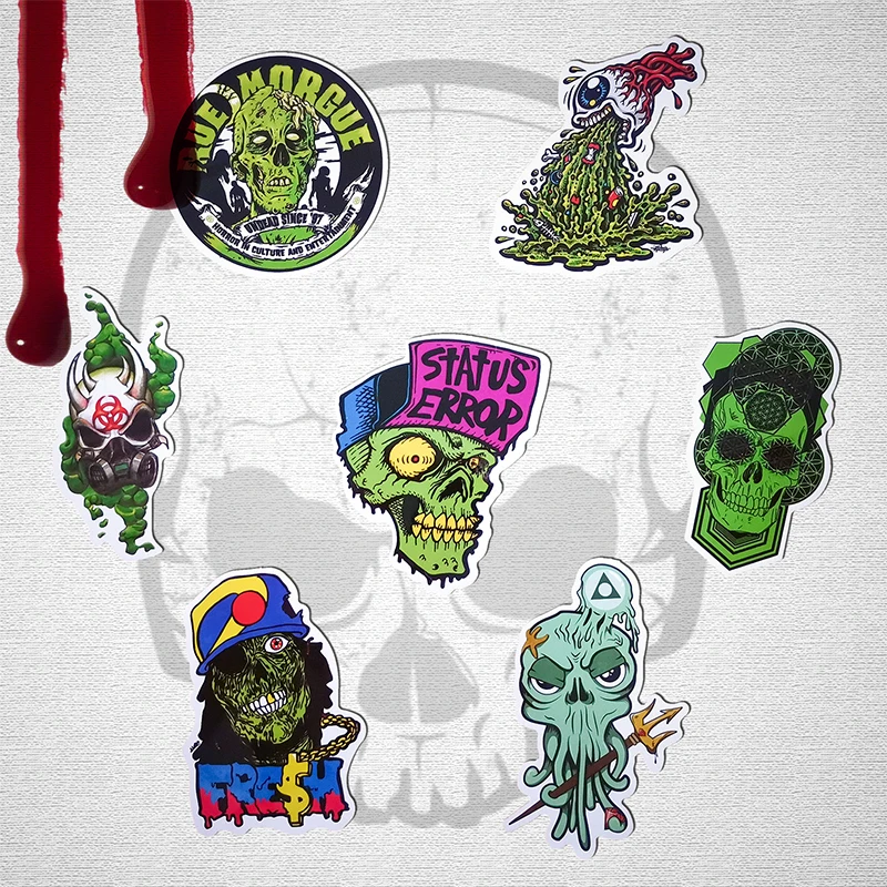 50Pcs Mixed Horror Skull Stickers For Luggage Laptop Skateboard Motorcycle Car Decals PVC Waterproof Sticker |
