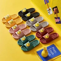 summer women sandals smiling face soft slippers for home bathroom slippers leakage shoes hollow men and women home shoes drag