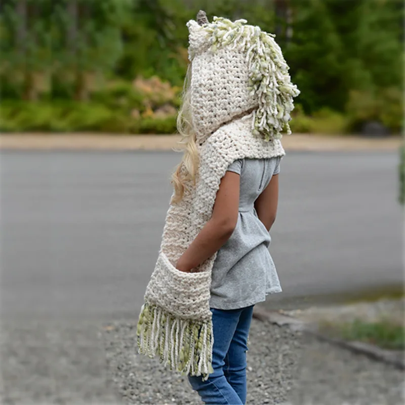 

Children's Wool Cap Hat Heat Knitted Caps Baby Hat Scarf And Gloves Newborn Photography Props Baby Girl Hat